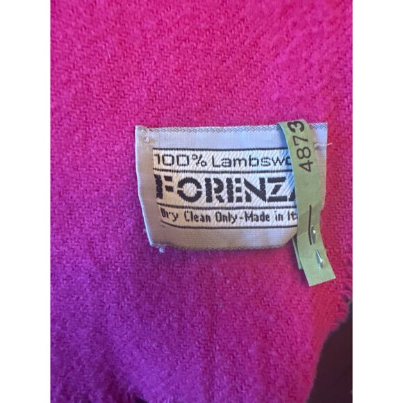 Forenza Italian 100% Lambswool Vintage 80s Pink Scarf With Fringe Detail - Picture 2 of 4